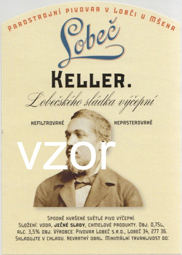 Etiketa Lobeč Keller 0,75 l - Plast 2022 - Pivovar Lobeč