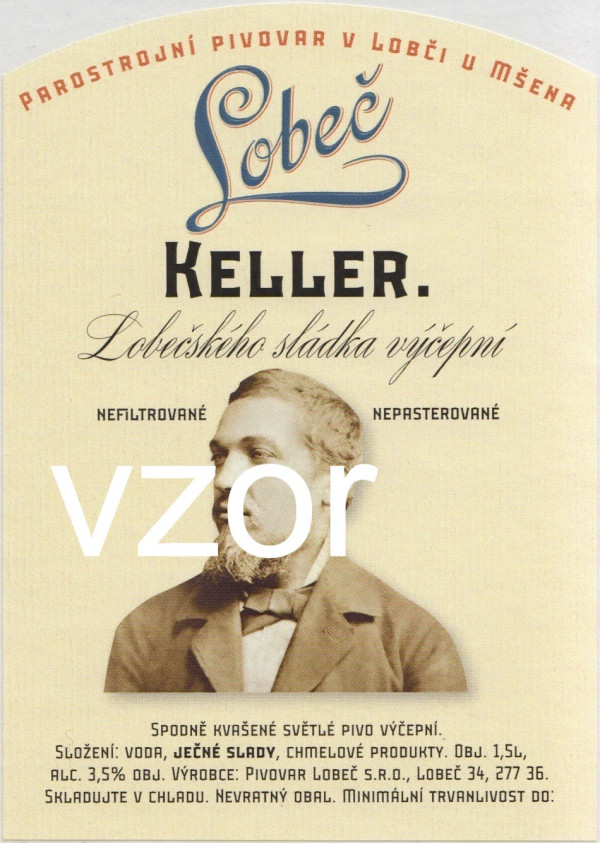 Etiketa Lobeč Keller 1,5 l - Plast 2022 - Pivovar Lobeč
