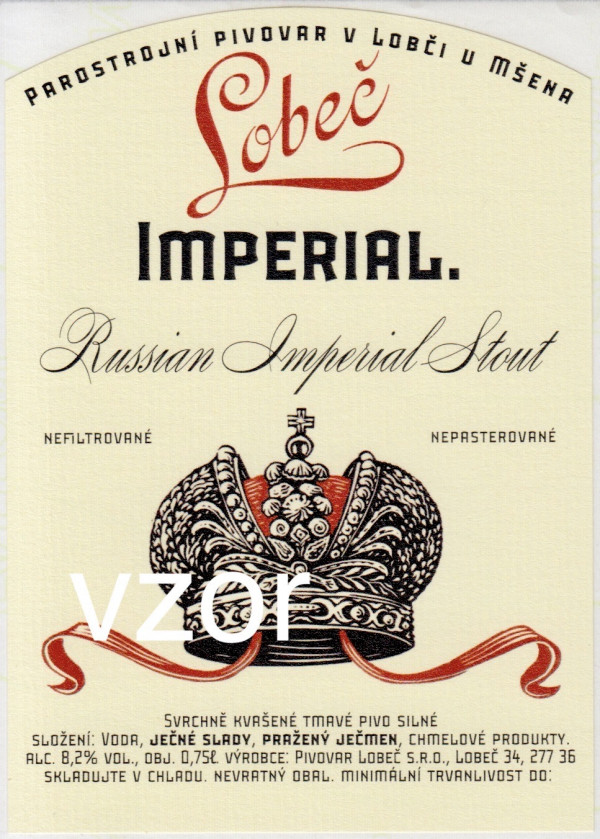 Etiketa Lobeč Imperial 0,75 - Pivovar Lobeč