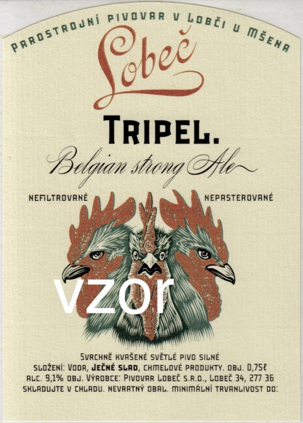 Etiketa Lobeč Tripel 0,75 - Pivovar Lobeč